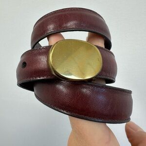 Trafalgar Brown Leather Belt Gold Tone Buckle Minimalist Size XS